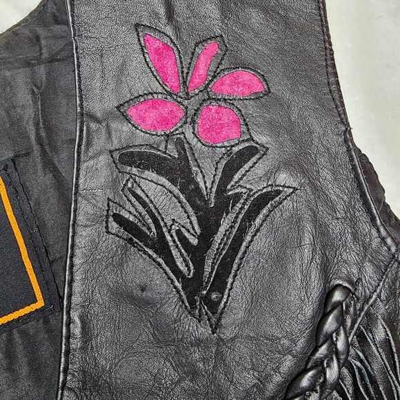 Vintage Antelope Creek Leather Fringe Motorcycle Vest Size XXL - Picture 7 of 13